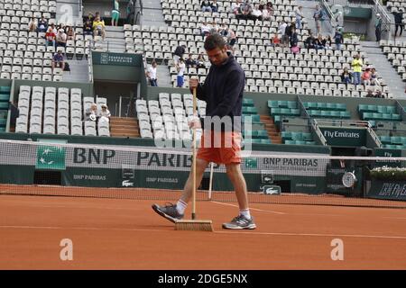 Illustration in der Endrunde 1/8 der French Tennis Open 2017 in Paris, Frankreich am 4. Juni 2017. Foto von Henri Szwarc/ABACAPRESS.COM Stockfoto