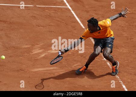 Der Franzose Gael Monfils spielt am 4. Juni 2017 die 1/8 der Finalrunde der French Tennis Open 2017 in Paris, Frankreich. Foto von Henri Szwarc/ABACAPRESS.COM Stockfoto