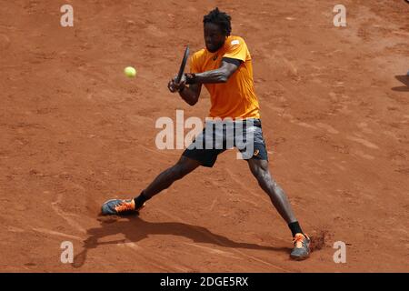 Der Franzose Gael Monfils spielt am 4. Juni 2017 die 1/8 der Finalrunde der French Tennis Open 2017 in Paris, Frankreich. Foto von Henri Szwarc/ABACAPRESS.COM Stockfoto