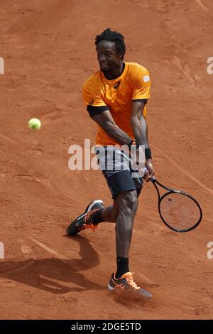 Der Franzose Gael Monfils spielt am 4. Juni 2017 die 1/8 der Finalrunde der French Tennis Open 2017 in Paris, Frankreich. Foto von Henri Szwarc/ABACAPRESS.COM Stockfoto