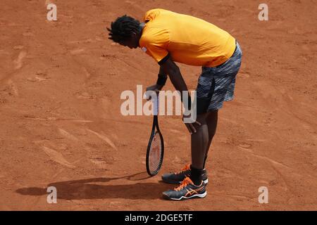 Der Franzose Gael Monfils spielt am 4. Juni 2017 die 1/8 der Finalrunde der French Tennis Open 2017 in Paris, Frankreich. Foto von Henri Szwarc/ABACAPRESS.COM Stockfoto