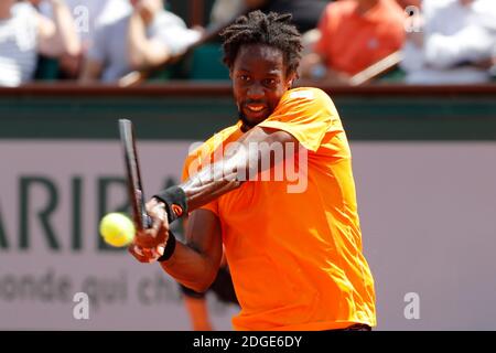 Der französische Gael Monfils spielt in der Endrunde 1/8 der French Tennis Open 2017 in Paris, Frankreich am 5. Juni 2017. Foto von Henri Szwarc/ABACAPRESS.COM Stockfoto