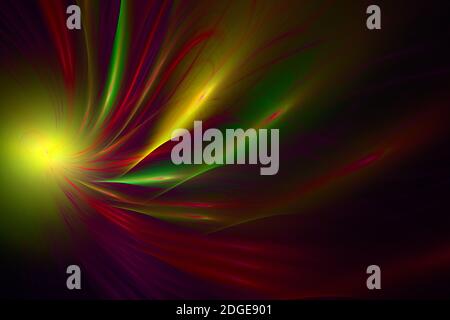 Fraktal Bild: Fancy abstrakte Zeichnung, schwarzen Hintergrund. Stockfoto