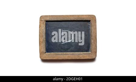 Holzschiefer mit englischem Buchstaben D Stockfoto