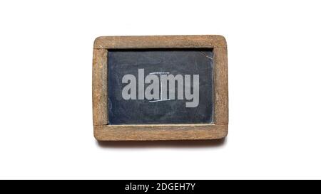 Holzschiefer mit englischem Buchstaben I Stockfoto