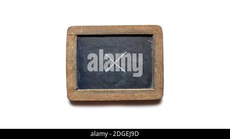 Holzschiefer mit englischem Buchstaben X Stockfoto
