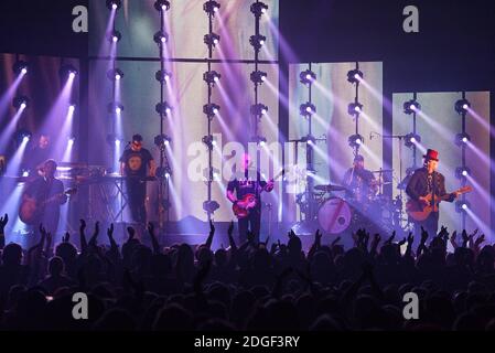 Der französische Sänger Pascal Obispo tritt mit seiner "Pascal Obispo Tour" am 22. März 2019 in Margny-les-Compiegne, bei Compiegne, Frankreich, live auf der Bühne des 'Le Tigre' auf. Foto von Edouard Bernaux/Abacapress.com Stockfoto