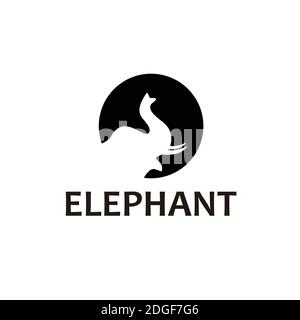 Design Mit „Circle Head Elephant“-Logo Stock Vektor
