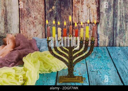 Jüdische Feiertag hannukah Symbole - menorah Stockfoto