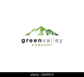 Inspirierende Symbole für Berg- und Tallogos Stock Vektor
