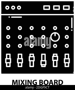 Mischpult-Symbol, schwarzes Vektorzeichen mit bearbeitbaren Konturen, Konzeptdarstellung Stock Vektor