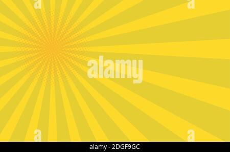 Orange Comic-Zoom mit Linien und Leuchten - Vektor-Illustration Stock Vektor