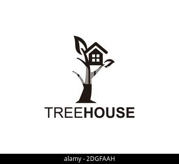 Baumhaus Logo Symbol Symbol Vektor Stock Vektor