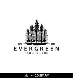 Evergreen Logo Design Inspiration Stock Vektor