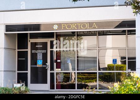 Sep 21, 2020 South San Francisco / CA / USA - Portola Hauptsitz im Silicon Valley; Portola Pharmaceuticals, eine amerikanische klinische Phase Biotechnolog Stockfoto