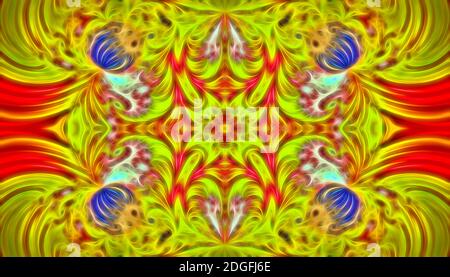Abstrakter fraktaler Hintergrund mit einem symmetrischen Muster. Design, Kunst Stockfoto