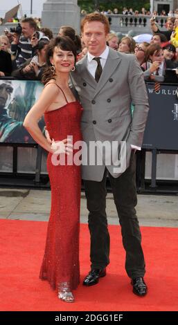 Helen McCrory und Damian Lewis bei der Weltpremiere von Harry Potter und die Heiligtümer des Todes - Teil 2, Trafalgar Square, London. Stockfoto