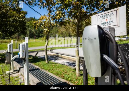 Ladestation Elektroauto Stockfoto