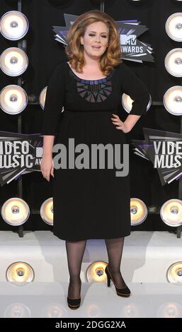 Adele kommt bei den MTV Video Music Awards 2011 im Nokia Theater L.A. an LIVE am 28. August 2011 in Los Angeles, Kalifornien. Stockfoto