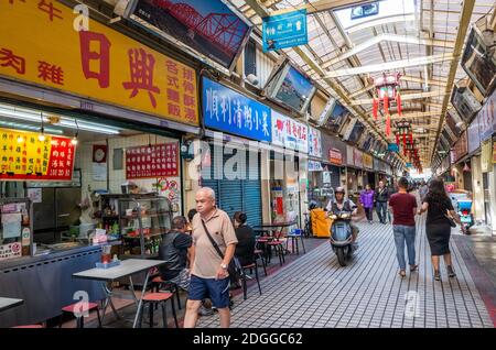 Huaxi Street Night Market in Taipeh Stockfoto