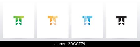 Flugzeug auf Brief Logo Design T Stock Vektor