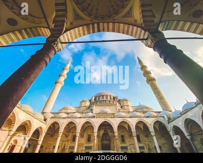Suleymaniye Moschee. Suleymaniye Camii. Minarett, marmara. Sulaymaniye Moschee Exterior Türkei Oktober, Istanbul. Suleymaniye Camii Stockfoto