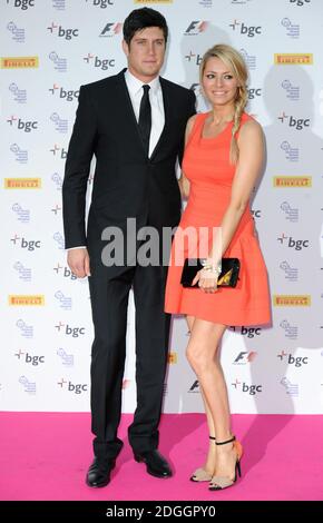 Vernon Kay und Tess Daly kommen zur Santander Formel 1 Grand Prix Launch Party 2012 im Battersea Park, London. Stockfoto