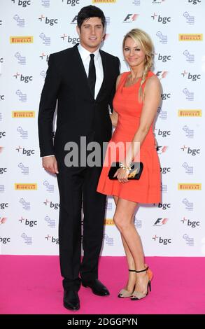 Vernon Kay und Tess Daly kommen zur Santander Formel 1 Grand Prix Launch Party 2012 im Battersea Park, London. Stockfoto