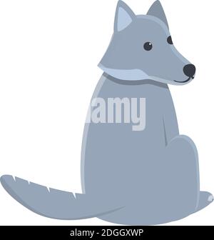 Symbol des traurigen Wolfes. Cartoon von traurigen Wolf Vektor-Symbol für Web-Design isoliert auf weißem Hintergrund Stock Vektor