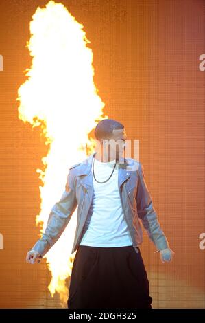 Marvin Humes auf der Bühne während des Capital FM Jingle Bell Ball 2012 in der O2 Arena, London. Stockfoto