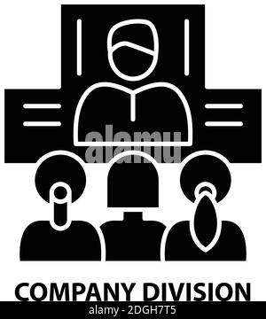 Symbol Unternehmensbereich, schwarzes Vektorzeichen mit editierbaren Konturen, Konzeptdarstellung Stock Vektor