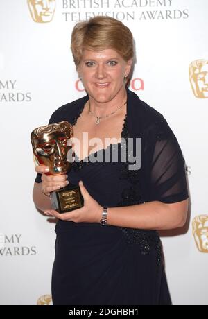 Clare Balding Backstage bei den Arqiva British Academy Television Awards 2013 in der Royal Festival Hall, London. Stockfoto