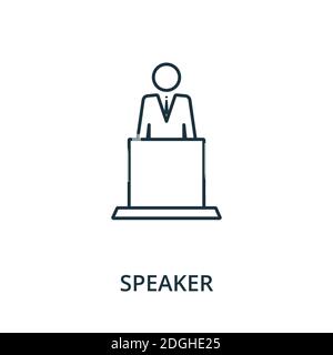 Lautsprechersymbol. Linienstil-Element aus der Reputationsmanagement-Sammlung. Thin Speaker Symbol für Vorlagen, Infografiken und mehr Stock Vektor