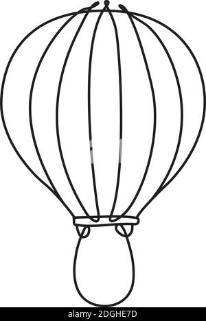 Ballon Luft heiß Reisen eine Linie Stil Symbol Vektor Illustration Design Stock Vektor