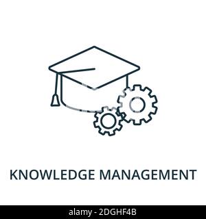 Knowledge Management-Symbol. Linienstil-Element aus der Reputationsmanagement-Sammlung. Thin Knowledge Management-Symbol für Vorlagen, Infografiken und Stock Vektor