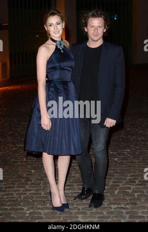 Laura Carmichael und Christopher Kane kommen an einem Abend zum Global Fund mit der ersten Green Carpet Challenge Kollektion, Teil der London Fashion Week, Spring Summer 2014, No.1 Hyde Park. Stockfoto