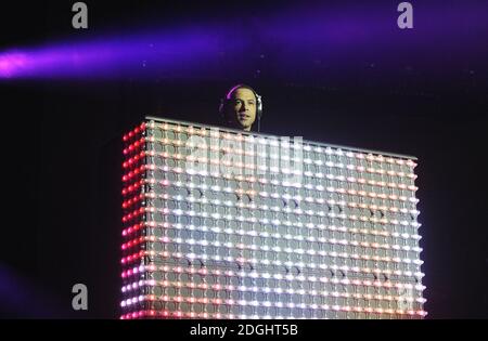 Marvin Humes spielt auf der Bühne während des Capital FM Jingle Bell Ball 2013 in der O2 Arena, London. Stockfoto