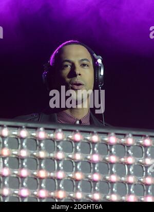 Marvin Humes spielt auf der Bühne während des Capital FM Jingle Bell Ball 2013 in der O2 Arena, London. Stockfoto