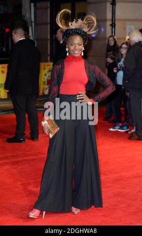 Shingai Shoniwa Ankunft im Harry Hill Movie, Weltpremiere, Vue Cinema, Leicester Square, London. Stockfoto