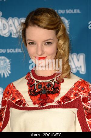 Dakota Blue Richards Ankunft am Eröffnungsabend des Quidam des Cirque du Soleil in der Royal Albert Hall, London. Stockfoto