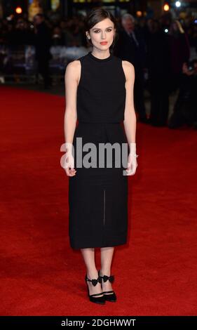 Keira Knightley bei der Ankunft im Jack Ryan, Shadow Recruit European Premiere, Vue Cinema, Leicester Square, London. Stockfoto