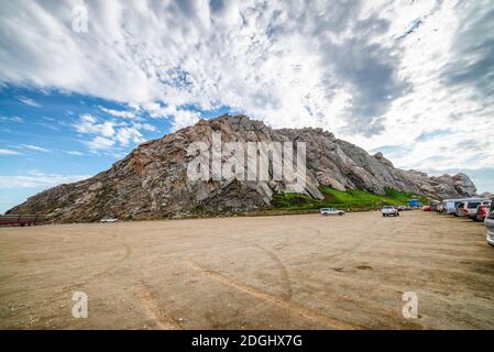 Schöne Aussicht auf Morro Rock, Kalifornien Stockfoto