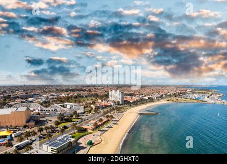 Luftaufnahme der Küste von St. Kilda, Australien Stockfoto