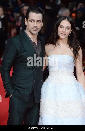 Colin Farrell und Jessica Brown Findlay bei der PREMIERE VON A New York Winters Tale, Kensington Odeon Cinema, London. Stockfoto