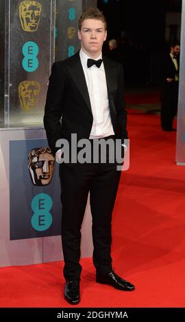 Will Poulter bei der Ankunft bei den EE British Academy Film Awards 2014 im Royal Opera House, Bow Street, London. Stockfoto