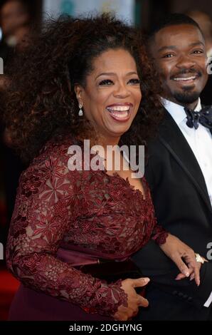 Oprah Winfrey bei der Ankunft bei den EE British Academy Film Awards 2014 im Royal Opera House, Bow Street, London. Stockfoto