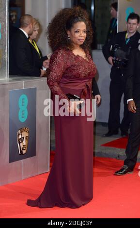 Oprah Winfrey bei der Ankunft bei den EE British Academy Film Awards 2014 im Royal Opera House, Bow Street, London. Stockfoto