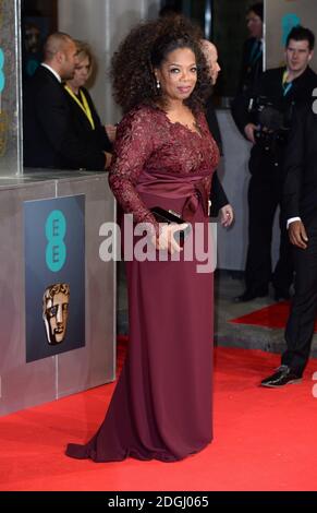 Oprah Winfrey bei der Ankunft bei den EE British Academy Film Awards 2014 im Royal Opera House, Bow Street, London. Stockfoto