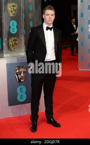 Will Poulter bei der Ankunft bei den EE British Academy Film Awards 2014 im Royal Opera House, Bow Street, London. Stockfoto