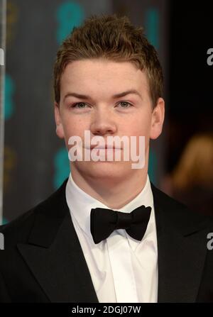 Will Poulter bei der Ankunft bei den EE British Academy Film Awards 2014 im Royal Opera House, Bow Street, London. Stockfoto